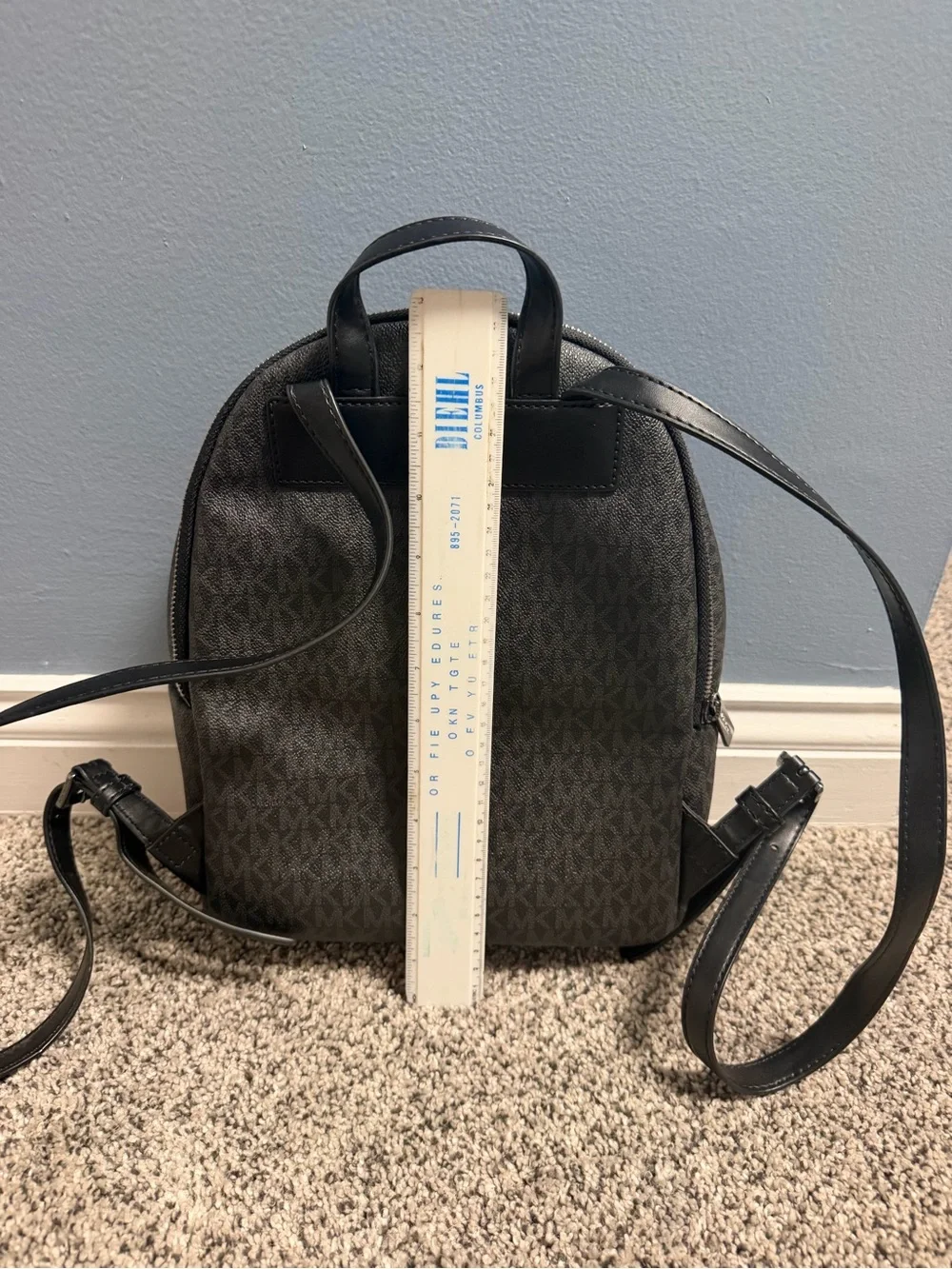 Michael Kors Black Studded Backpack and Zip Wallet Set